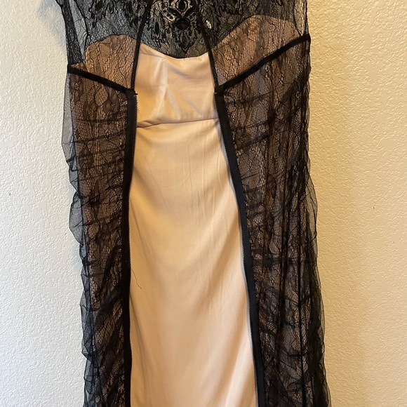Jessica Simpson Cocktail Dress,Black Ruched Lace Size 10 - Picture 11 of 16